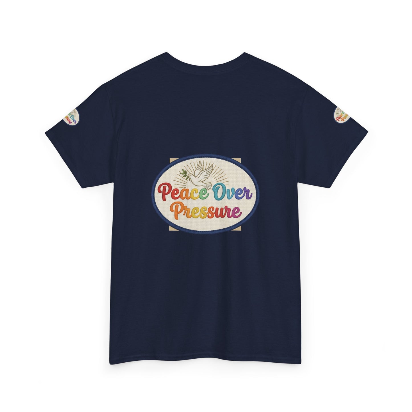 Peace Over Pressure T-Shirt — Retro Rainbow Dove Tee
