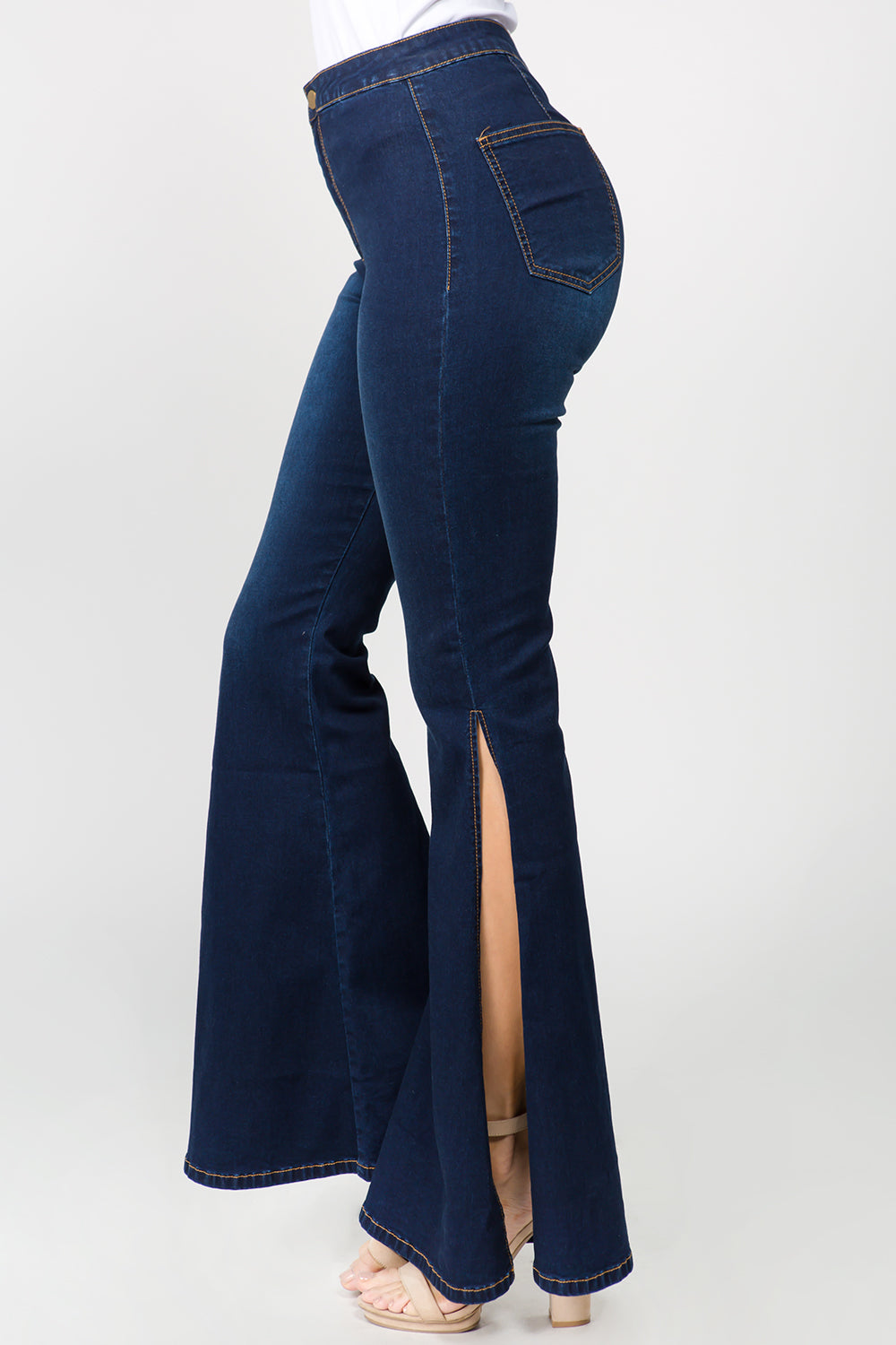 American Bazi Side Slit Flare Jeans | Modern Style