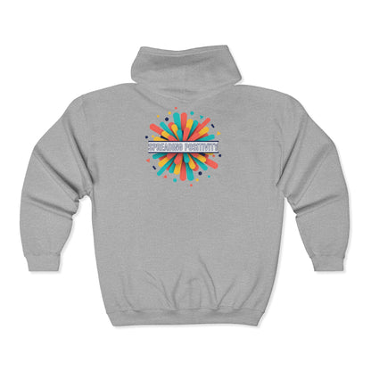 Spread Your Creativity Zip Hoodie — Colorful Inspirational Graphic Hoodie