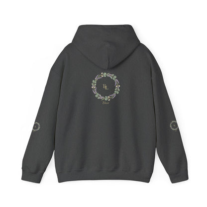 Floral Wreath 'Love' Hoodie — Cozy Botanical Pullover
