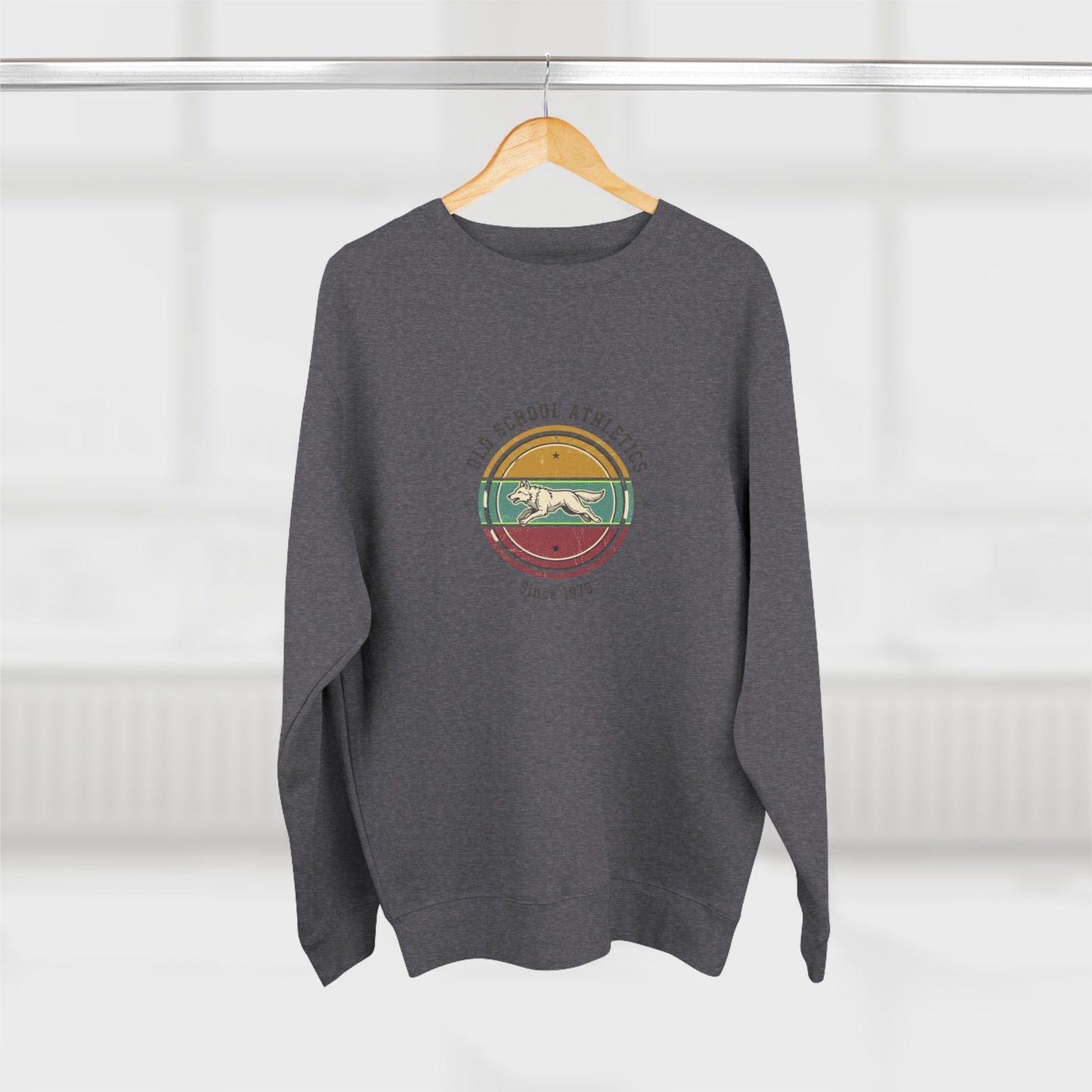Vintage Surf Crewneck Sweatshirt — "Old School Athletics" Graphic