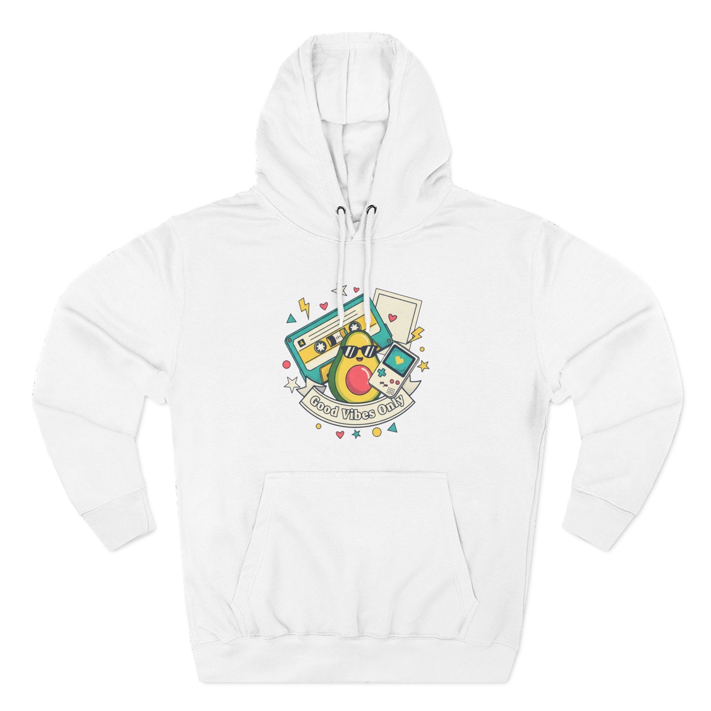 Good Vibes Only Hoodie — Retro Cassette Graphic Fleece Hoodie