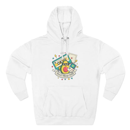 Good Vibes Only Hoodie — Retro Cassette Graphic Fleece Hoodie