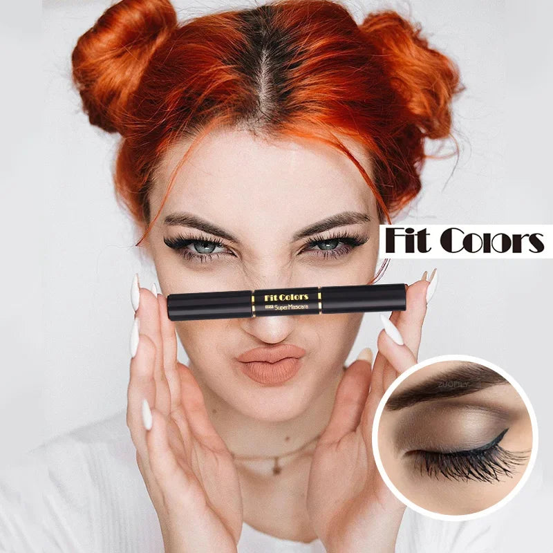 5Color Double Head Mascara Waterproof Fast Dry Eyelashes Curls Extension Make-Up Eyelashe Blue Purple Black White Coffee Mascara - Merit Sell