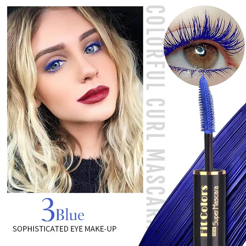 5Color Double Head Mascara Waterproof Fast Dry Eyelashes Curls Extension Make-Up Eyelashe Blue Purple Black White Coffee Mascara - Merit Sell