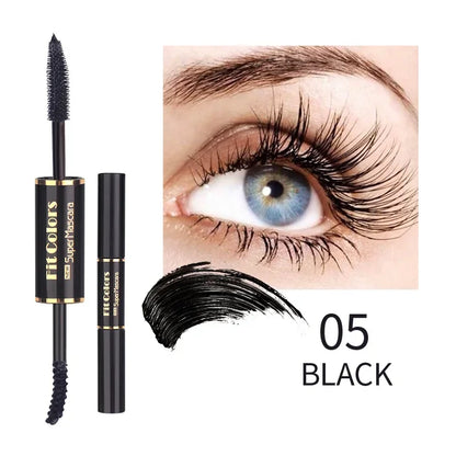 5Color Double Head Mascara Waterproof Fast Dry Eyelashes Curls Extension Make-Up Eyelashe Blue Purple Black White Coffee Mascara - Merit Sell