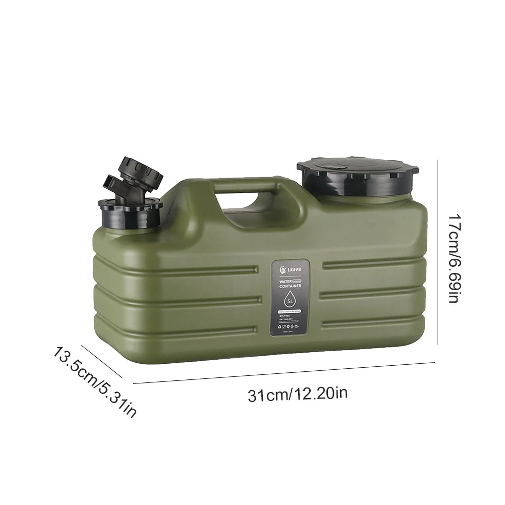 5L Water Storage Container with Faucet Drinking Water Bucket Large Capacity Water Dispenser Carrier for Vehicle Car Camping - Merit Sell