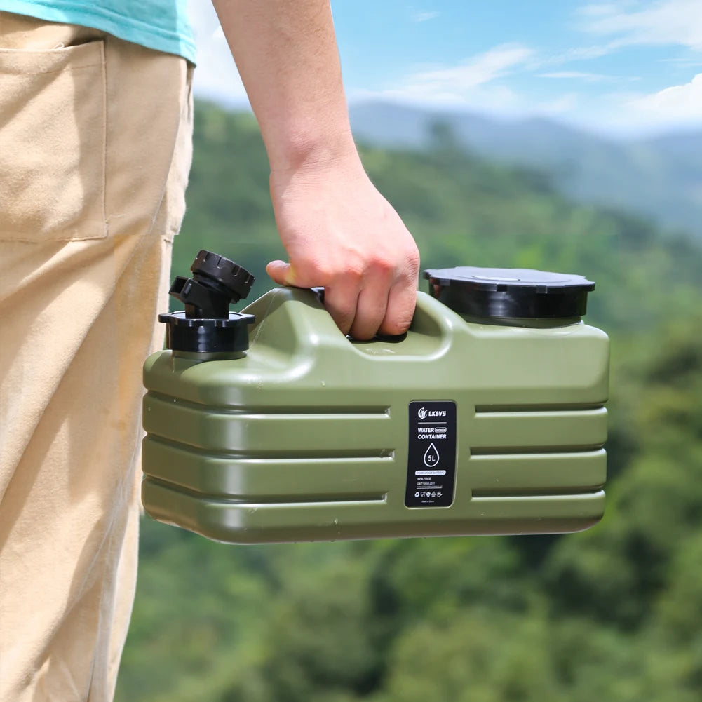 5L Water Storage Container with Faucet Drinking Water Bucket Large Capacity Water Dispenser Carrier for Vehicle Car Camping - Merit Sell
