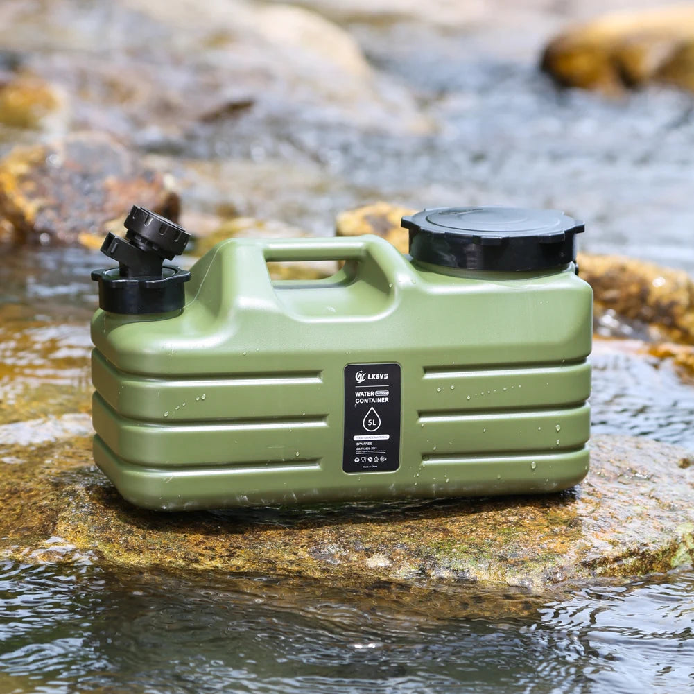 5L Water Storage Container with Faucet Drinking Water Bucket Large Capacity Water Dispenser Carrier for Vehicle Car Camping - Merit Sell