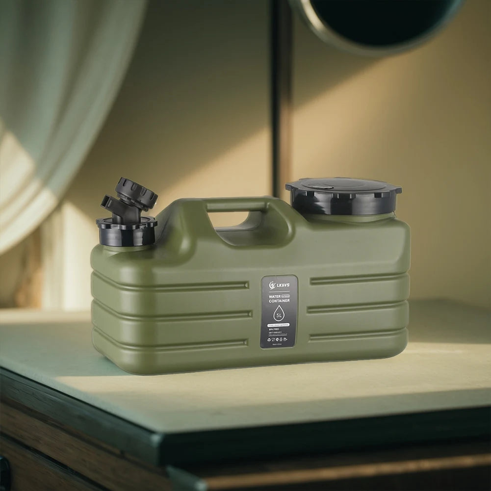 5L Water Storage Container with Faucet Drinking Water Bucket Large Capacity Water Dispenser Carrier for Vehicle Car Camping - Merit Sell