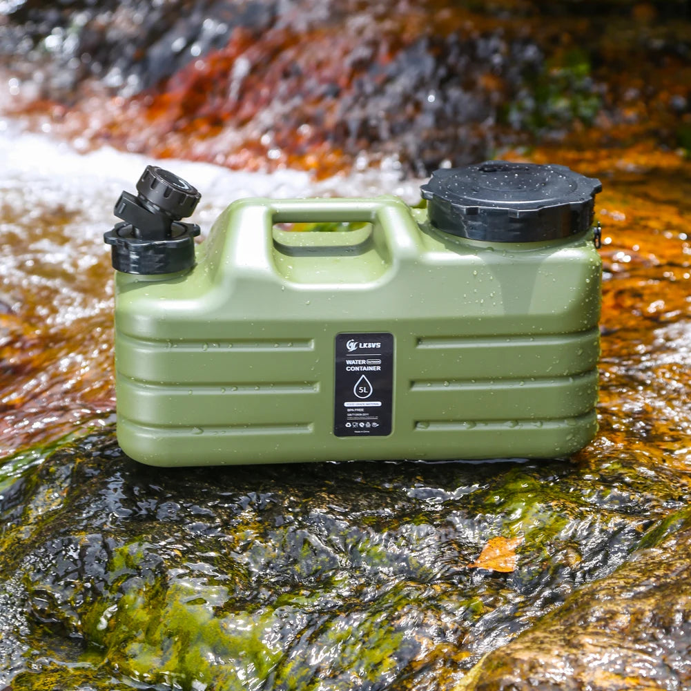 5L Water Storage Container with Faucet Drinking Water Bucket Large Capacity Water Dispenser Carrier for Vehicle Car Camping - Merit Sell