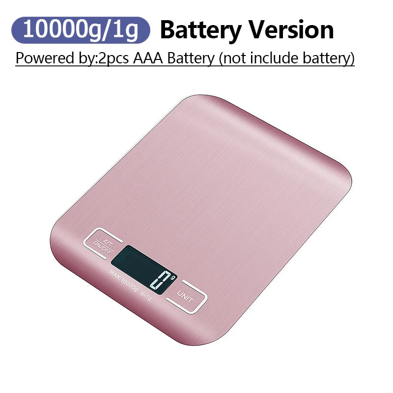 5kg/10kg Digital Kitchen Scale LCD Display Stainless Steel Electronic Scales Home Jewelry Food Snacks Weighing Baking Tools - Merit Sell