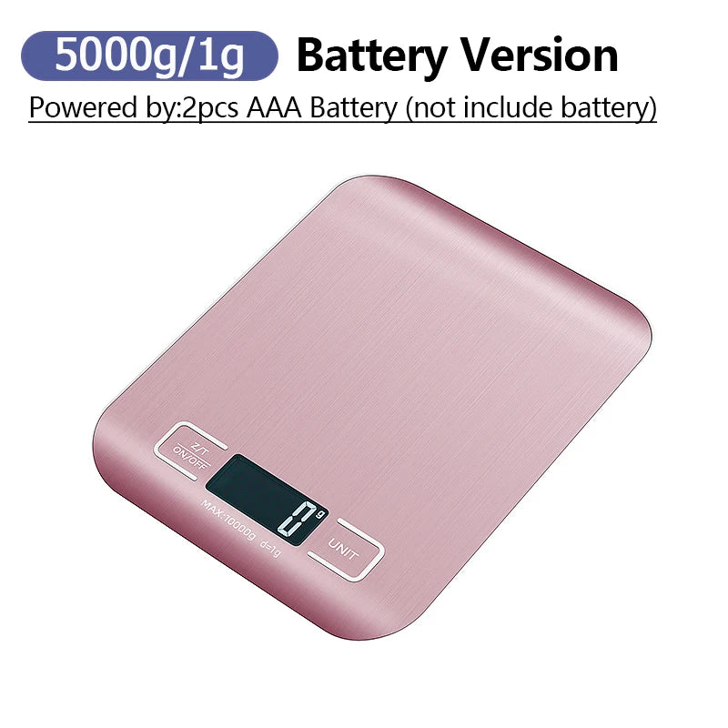 5kg/10kg Digital Kitchen Scale LCD Display Stainless Steel Electronic Scales Home Jewelry Food Snacks Weighing Baking Tools - Merit Sell