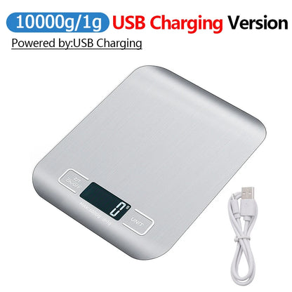 5kg/10kg Digital Kitchen Scale LCD Display Stainless Steel Electronic Scales Home Jewelry Food Snacks Weighing Baking Tools - Merit Sell