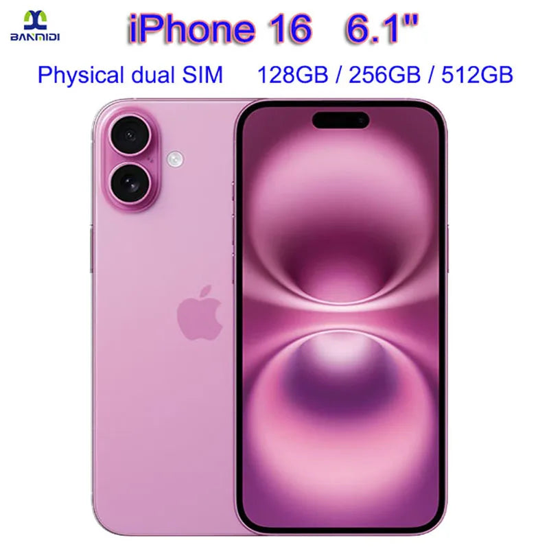 6.1" Original iPhone 16 Mobile Phone 128GB 256GB 512GB ROM Super Retina XDR OLED 48MP Cameras iOS 18 5G LTE Smartphone - Merit Sell
