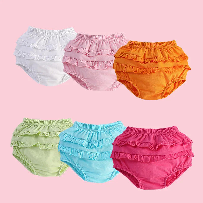 6-24M Baby Shorts Girl Summer Cotton Ruffle Lace Harem Pants Infant Diaper Cover Bloomers Kid Panties Toddler Underwear Briefs - Merit Sell