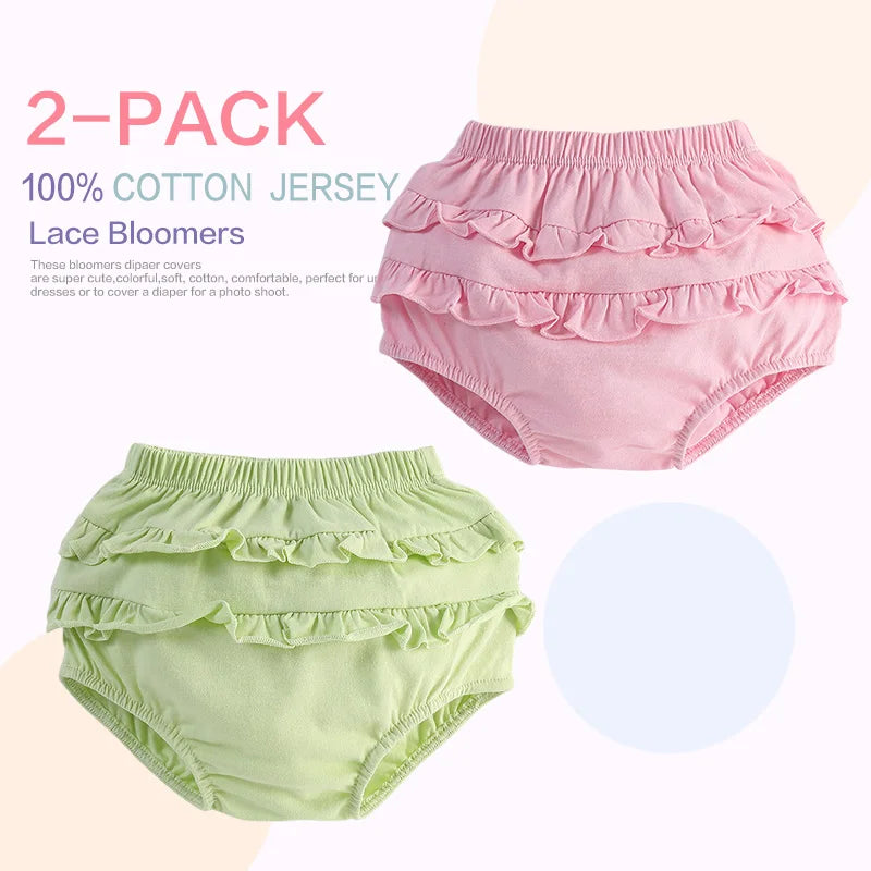 6-24M Baby Shorts Girl Summer Cotton Ruffle Lace Harem Pants Infant Diaper Cover Bloomers Kid Panties Toddler Underwear Briefs - Merit Sell