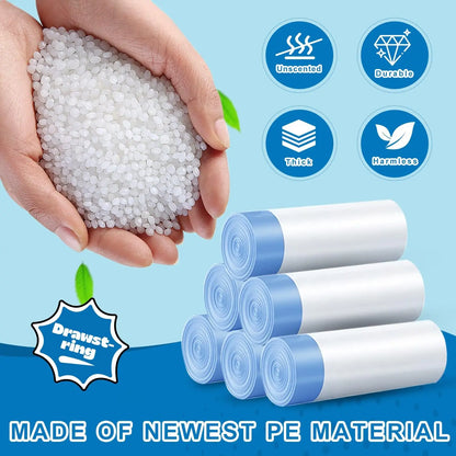 6 Gallon Drawstring Trash Bags, 120 Count Medium Garbage Liners, Strong Unscented for Home Office