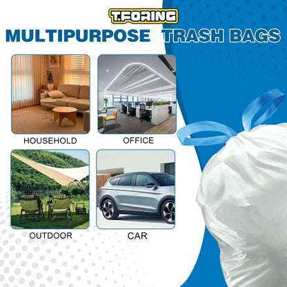 6 Gallon Drawstring Trash Bags, 120 Count Medium Garbage Liners, Strong Unscented for Home Office