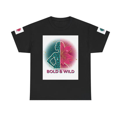 Bold & Wild Graphic Tee — Floral Silhouette Women’s Empowerment T-Shirt