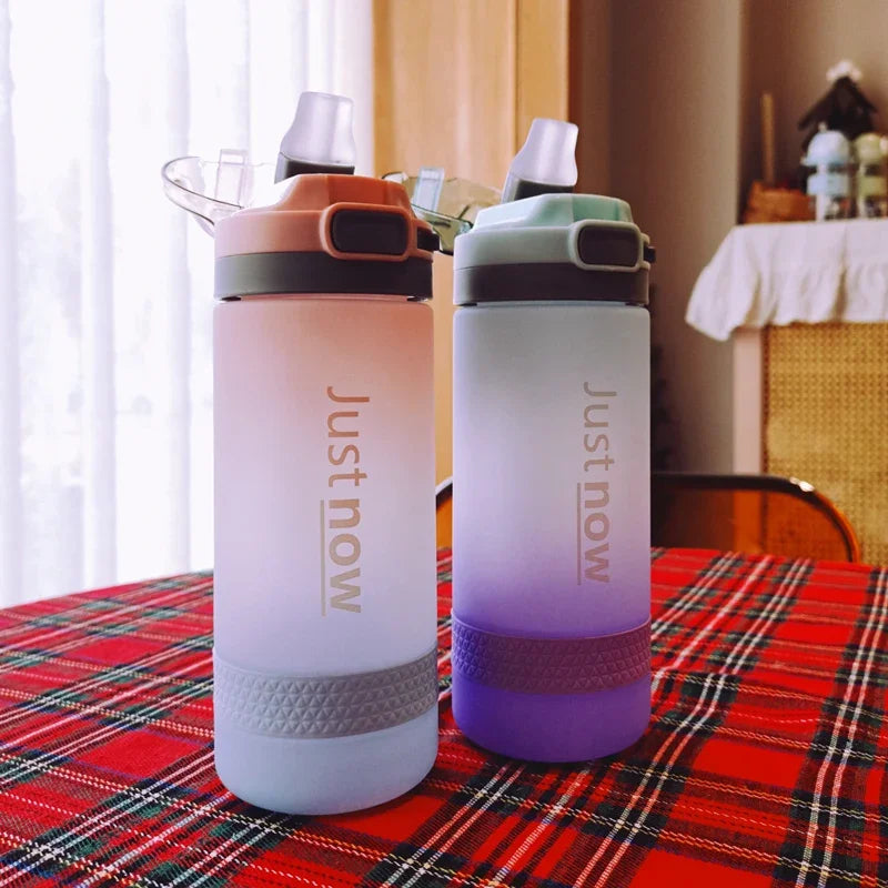 600ml Water Bottles Fashion Water Bottle with Straw BPA Free Portable Outdoor Sport Cute Drinking Plastic Bottles Eco-Friendly - Merit Sell