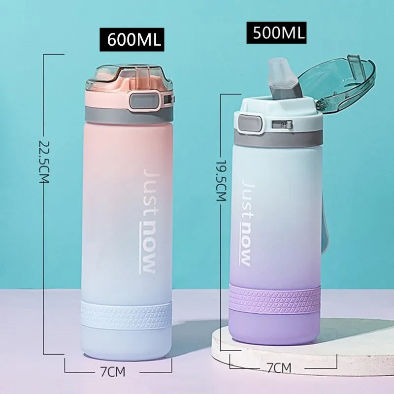 600ml Water Bottles Fashion Water Bottle with Straw BPA Free Portable Outdoor Sport Cute Drinking Plastic Bottles Eco-Friendly - Merit Sell