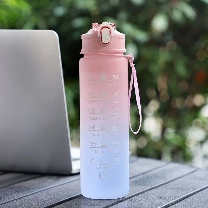 600ml Water Bottles Fashion Water Bottle with Straw BPA Free Portable Outdoor Sport Cute Drinking Plastic Bottles Eco-Friendly - Merit Sell