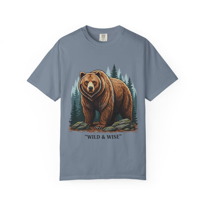 Bear Graphic T-Shirt — "Wild & Wise" Forest Adventure Tee