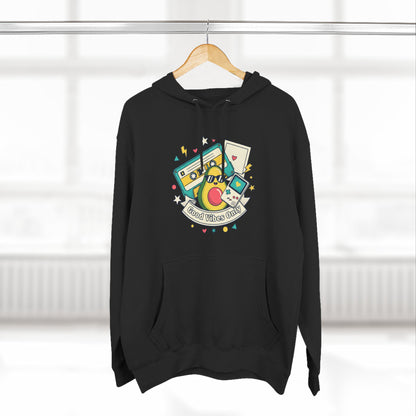 Good Vibes Only Hoodie — Retro Cassette Graphic Fleece Hoodie