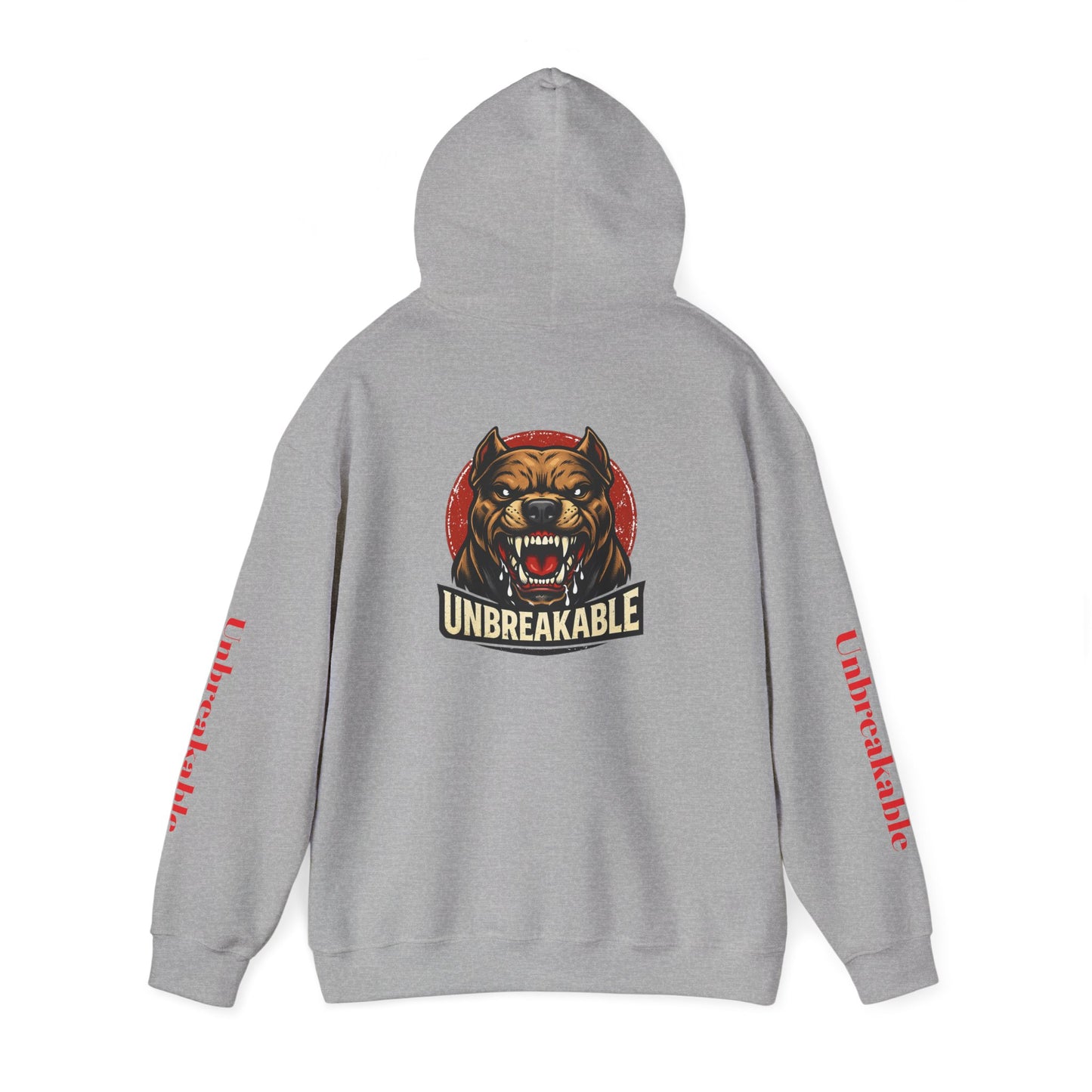 Unbreakable Dog Hoodie — Graphic Pullover with Roaring Dog Design