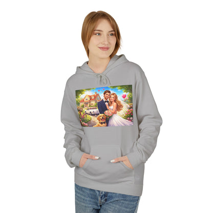 Wedding Couple Hoodie — Romantic Bride & Groom Portrait Pullover