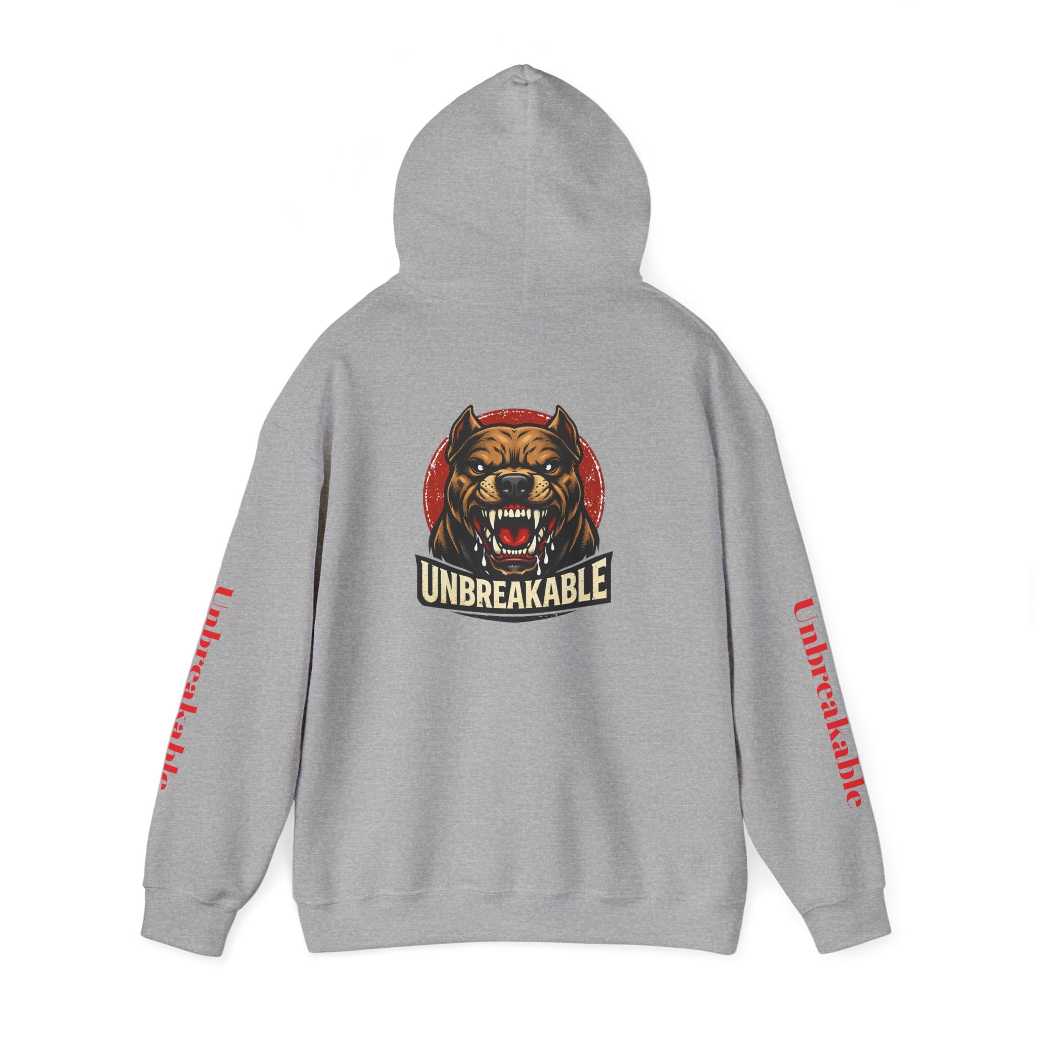 Unbreakable Dog Hoodie — Graphic Pullover with Roaring Dog Design