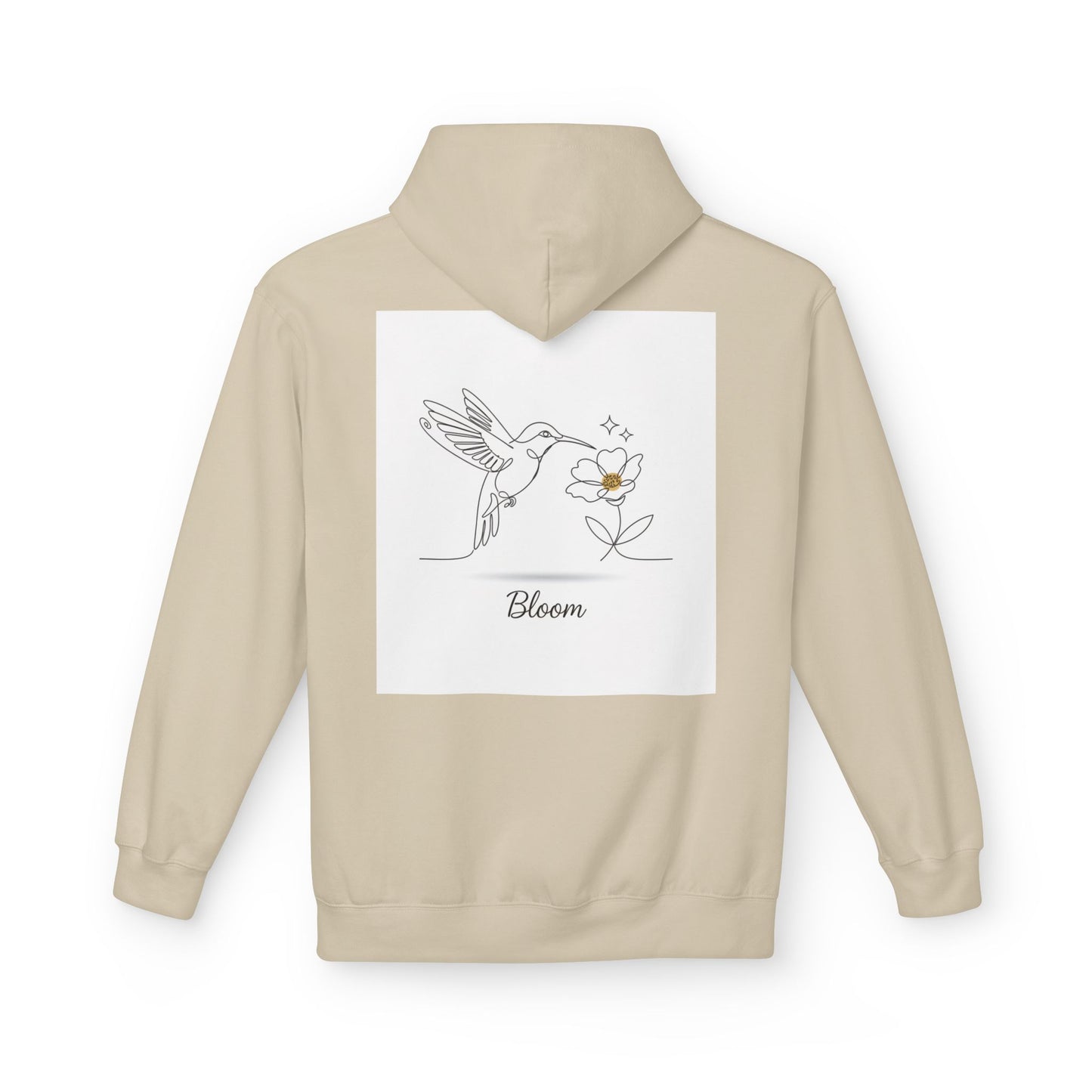 Bloom Hummingbird Hoodie — Floral Minimalist Pullover