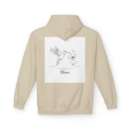 Bloom Hummingbird Hoodie — Floral Minimalist Pullover