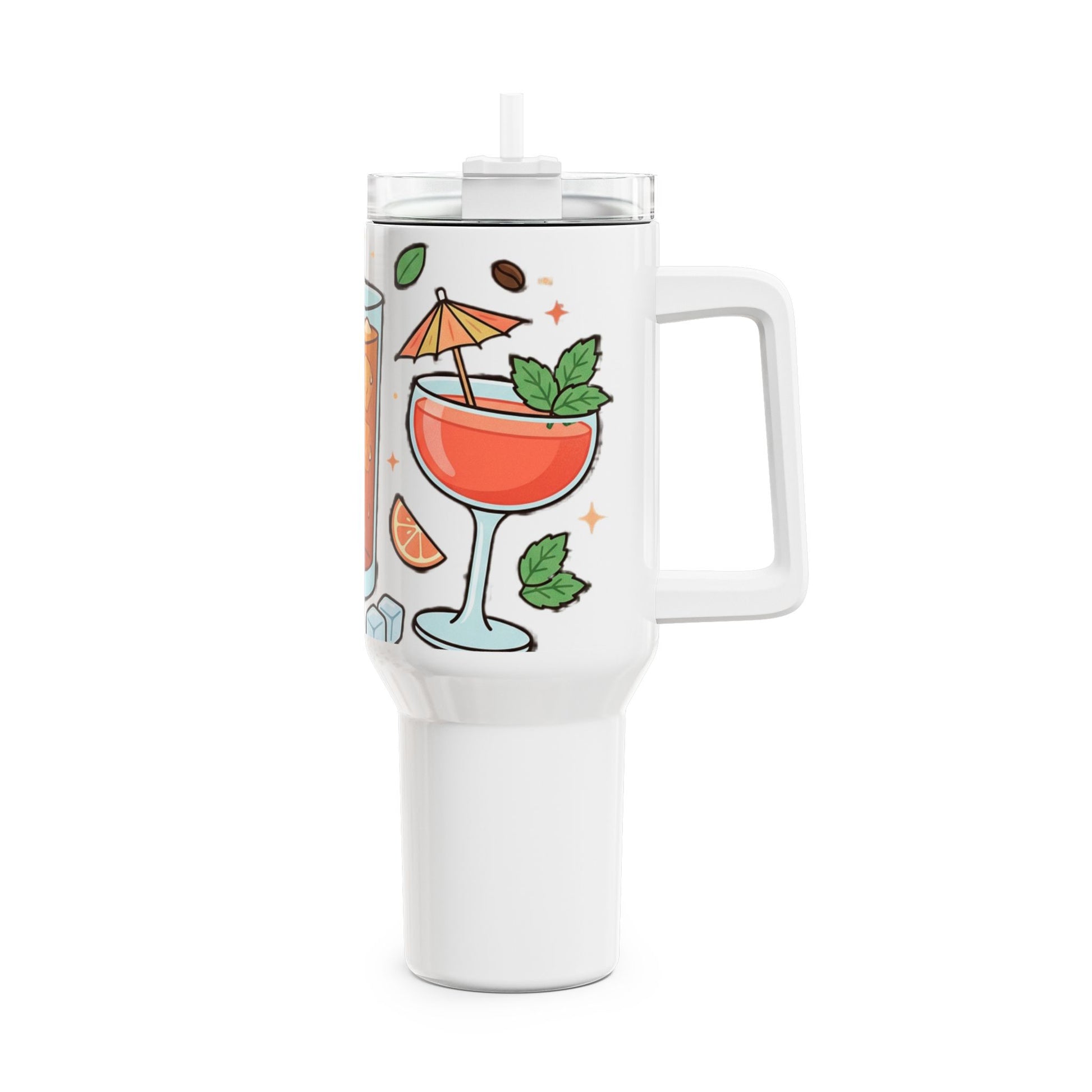 40oz Beverage Tumbler — Illustrated Iced Tea & Coffee Drinks Travel Mug - Merit Sell