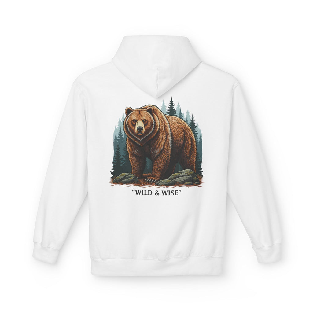 Bear Hoodie — "Wild & Wise" Forest Graphic Pullover