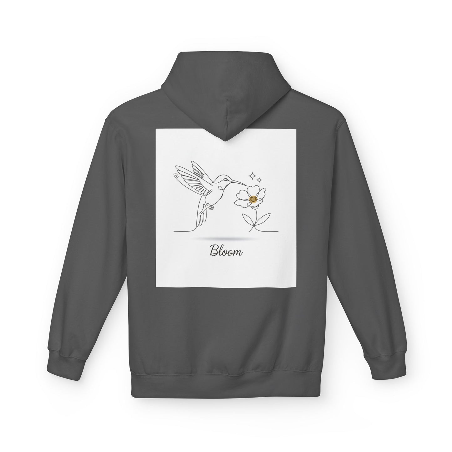 Bloom Hummingbird Hoodie — Floral Minimalist Pullover