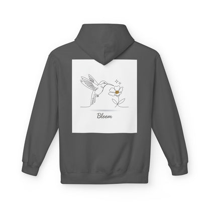Bloom Hummingbird Hoodie — Floral Minimalist Pullover