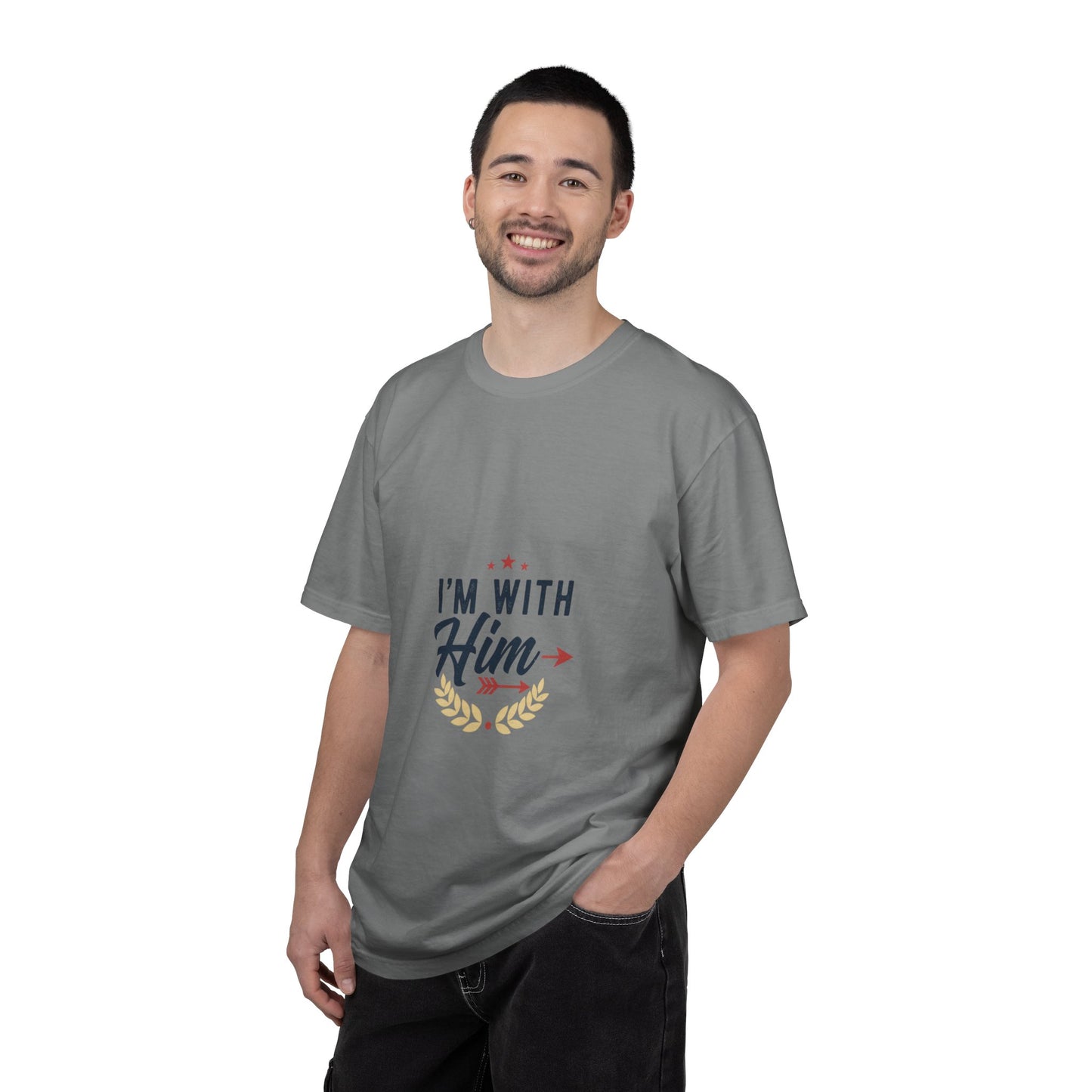 I'm With Him T-Shirt — Patriotic Couple Arrow Graphic Tee