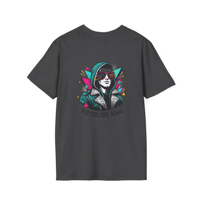 Pop Culture Remix T-Shirt — Retro Neon Hoodie Portrait Graphic Tee