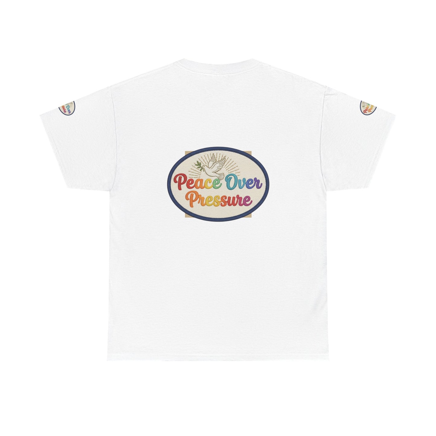 Peace Over Pressure T-Shirt — Retro Rainbow Dove Tee