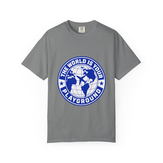 The World Is Your Playground T-Shirt — Travel Globe Graphic Tee - Merit Sell