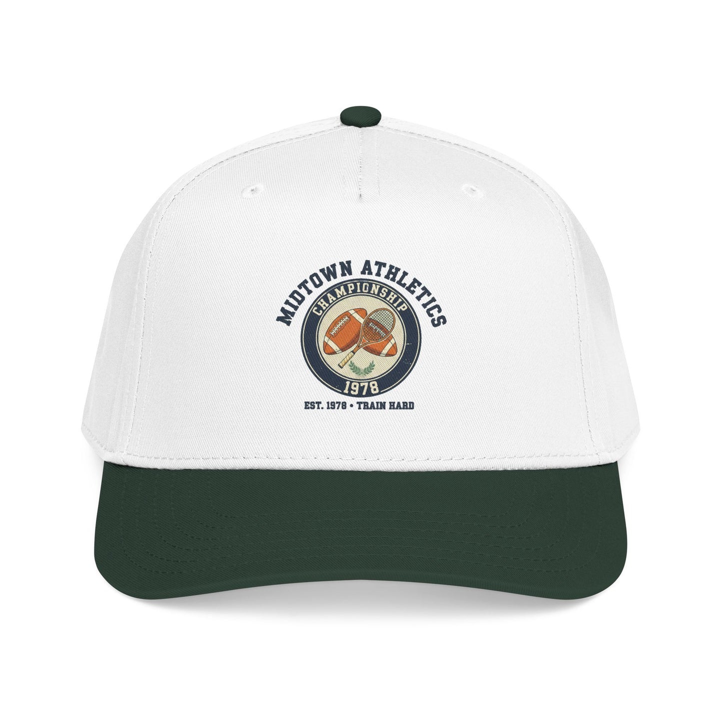Mid Profile Baseball Cap — Midtown Athletics Vintage Basketball Logo Cap