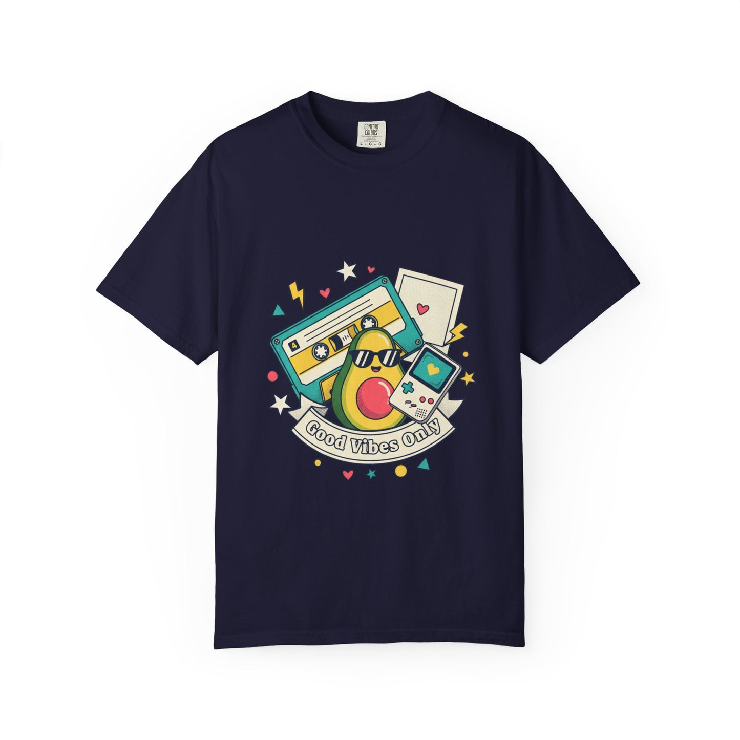 Good Vibes Only T-Shirt — Retro Cassette & Emojis Graphic Tee