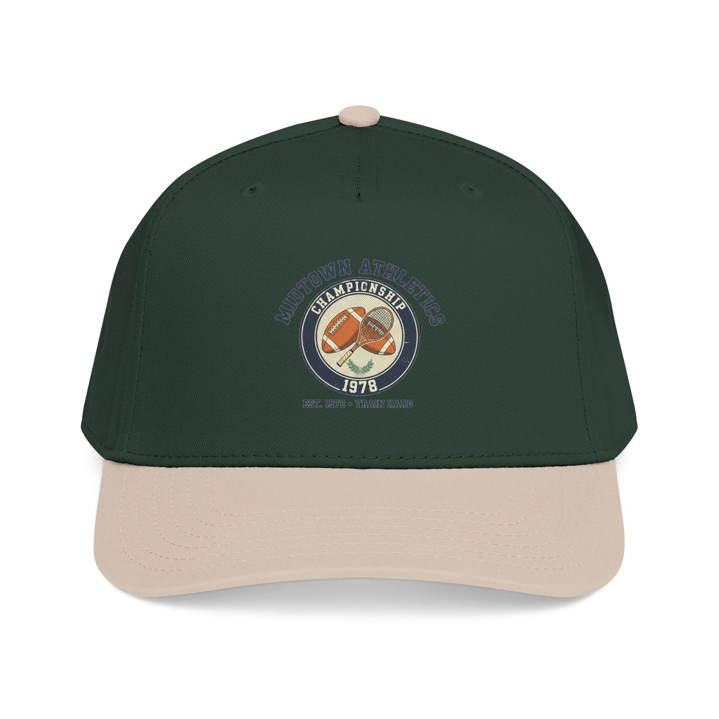 Mid Profile Baseball Cap — Midtown Athletics Vintage Basketball Logo Cap