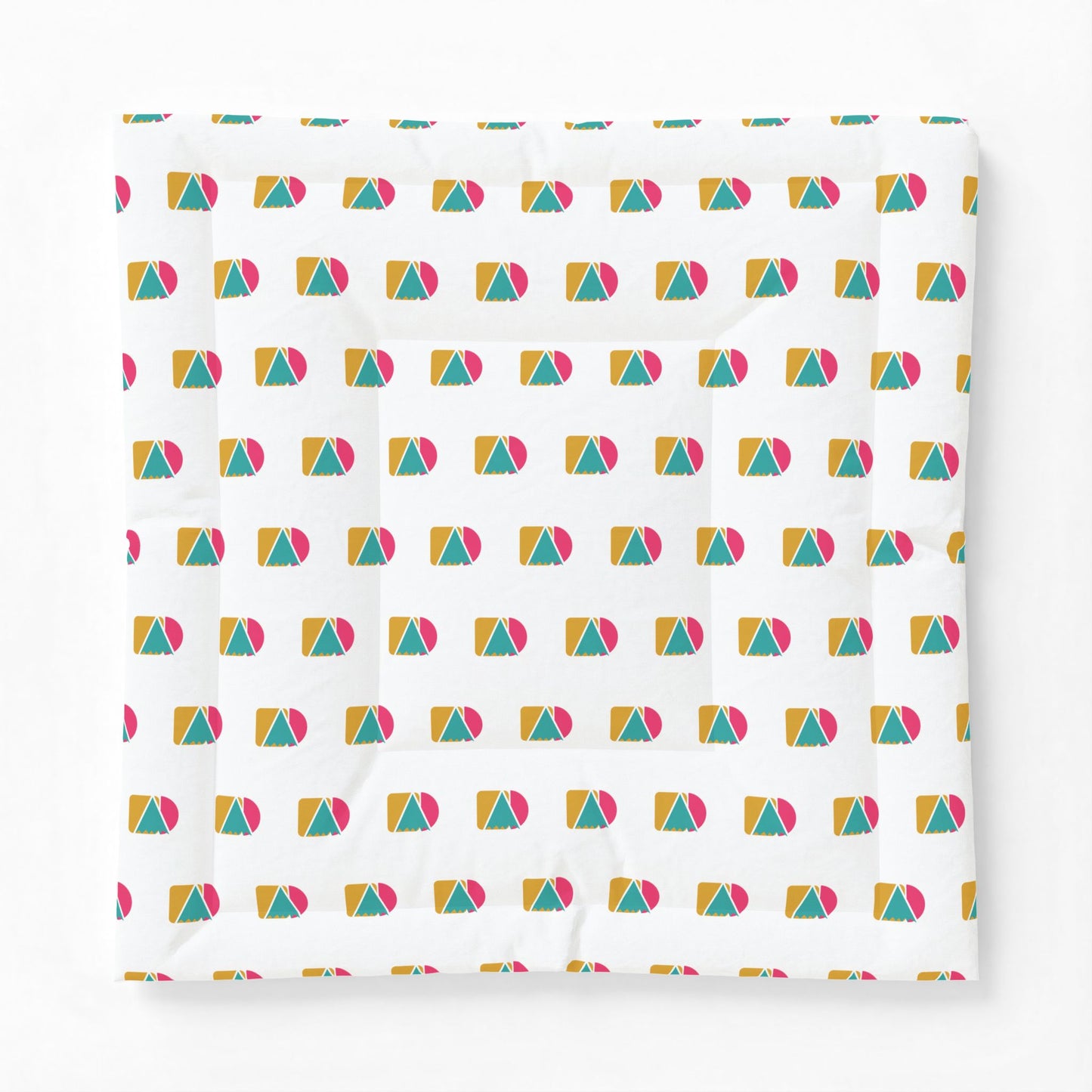 Geometric Rainbow Cotton Comforter — Colorful Modern Beach Ball Pattern Bedspread