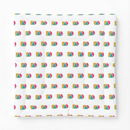 Geometric Rainbow Cotton Comforter — Colorful Modern Beach Ball Pattern Bedspread