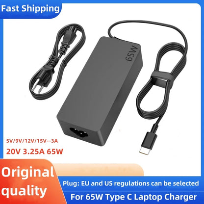 65W Type C 20V 3.25A USB C Laptop Power Adapter AC Charger For Lenovo Thinkpad X1 Carbon Yoga X270 X280 T580 P51 P52s E480 E470 - Merit Sell