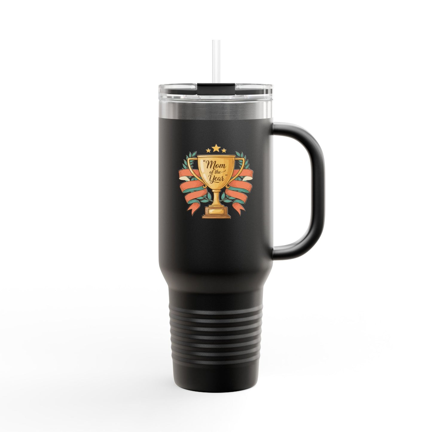 40oz Insulated Travel Mug — "Mom of the Year" Trophy Design