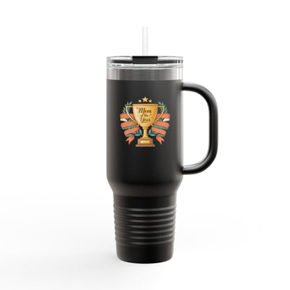 40oz Insulated Travel Mug — "Mom of the Year" Trophy Design